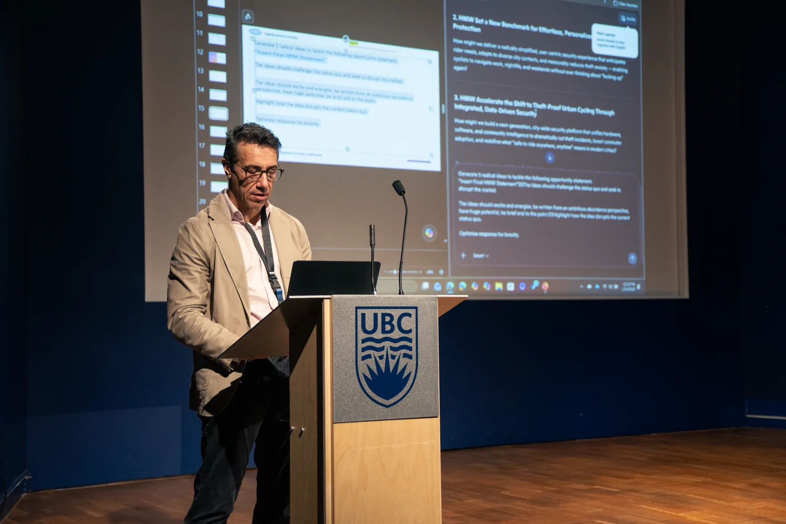 Industry speaker presenting at a BizTech event